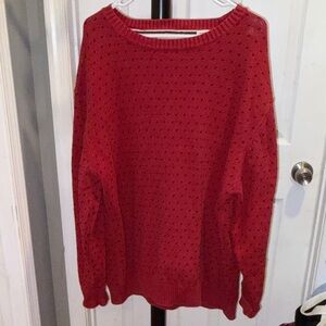 Classic Red Men's Crew Neck Sweater
